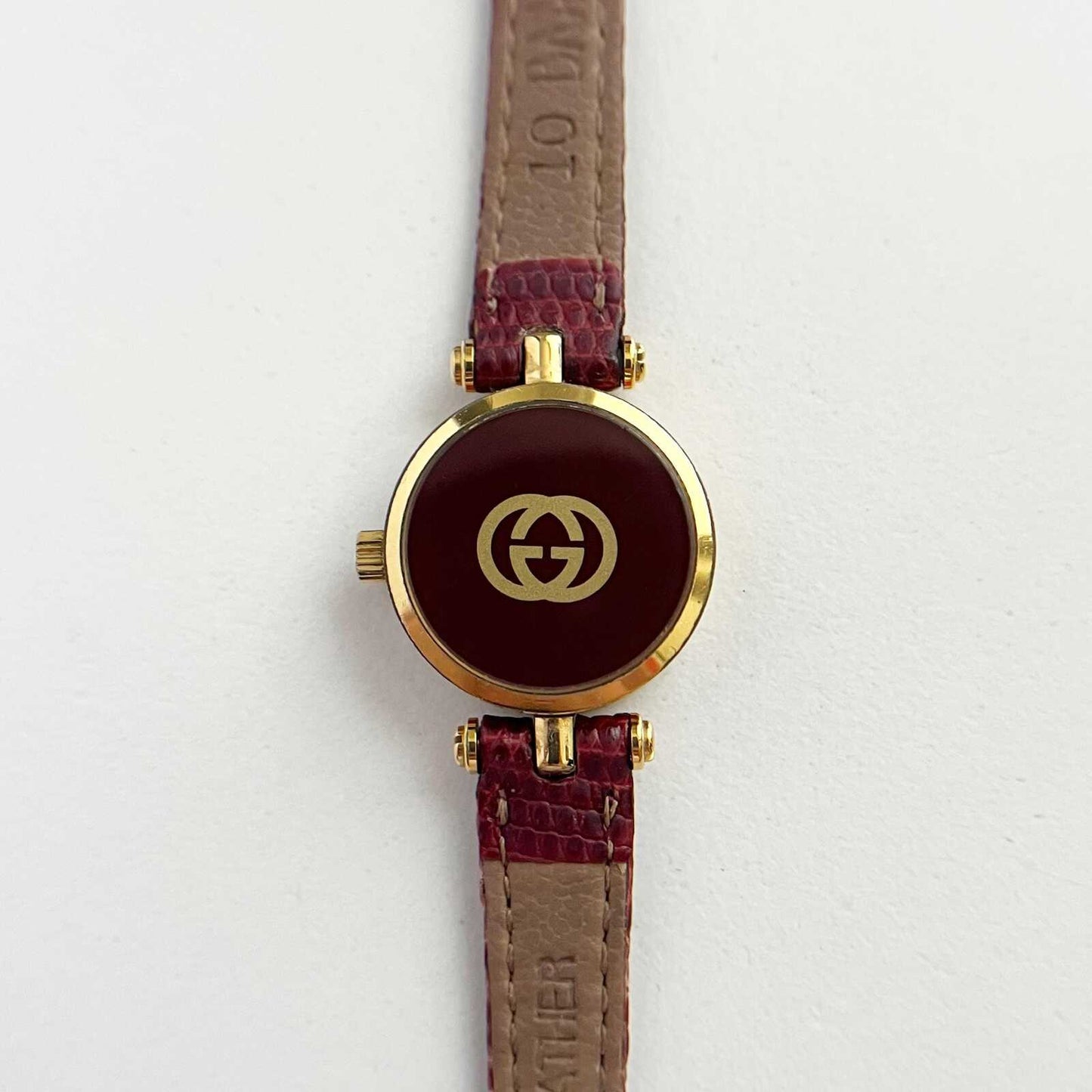 Gucci Vintage Women’s Watch, White Dial, Red Band, Gift For Her, Boxed