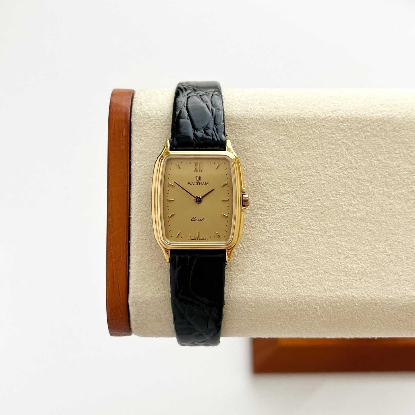 Waltham Gold Vintage Watch Watch, Leather Band, Boxed, Gift For Her