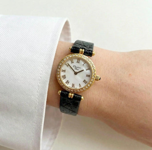 Christian Dior Vintage Womenâs Watch, Seashell Dial, Boxed, Gift for Her - 14-18cm