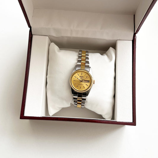 Seiko RARE TwoTone Mechanical Vintage Womens Watch, Boxed, 16cm