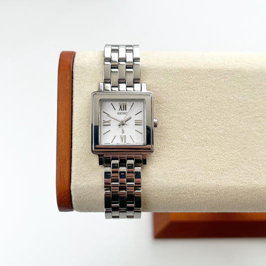 Seiko Square Silver Womens Vintage Watch, Boxed, Gift for Her, 15.5cm