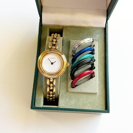 Gucci Vintage Womenâs Watch, Full Set, 6 Colors, Gift For Her, Gold Wristwatch - 16cm