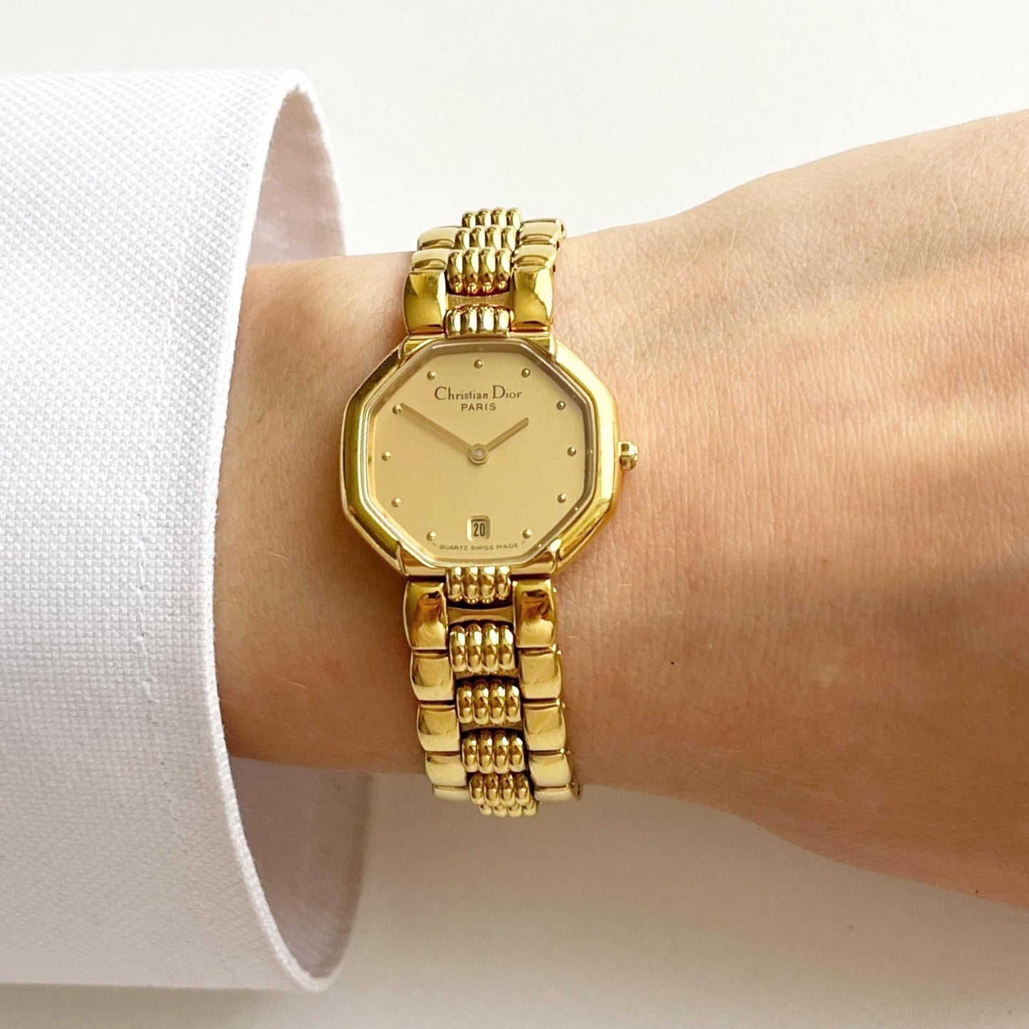 Christian Dior Gold Vintage Womens Watch, Gold Dial, Boxed, Gift for Her - 16.5cm