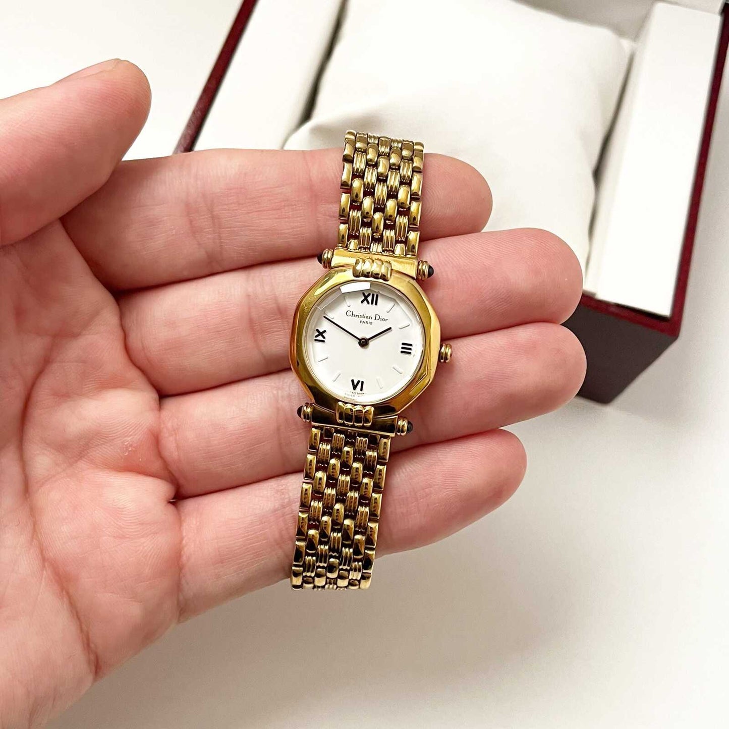Christian Dior Gold Vintage Women’s Watch, Gift for Her, Boxed, 16cm