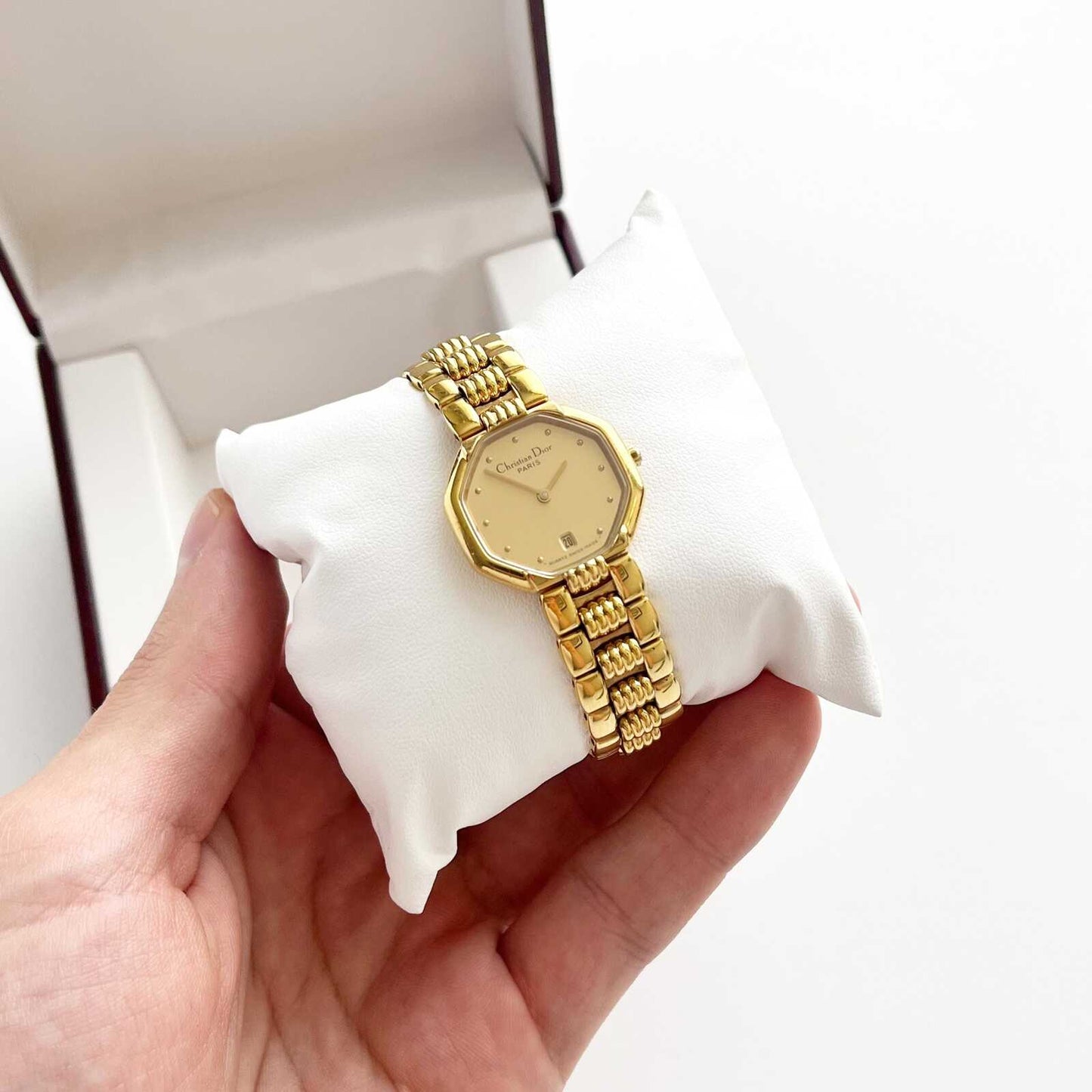 Christian Dior Gold Vintage Womens Watch, Gold Dial, Boxed, Gift for Her 16.5cm