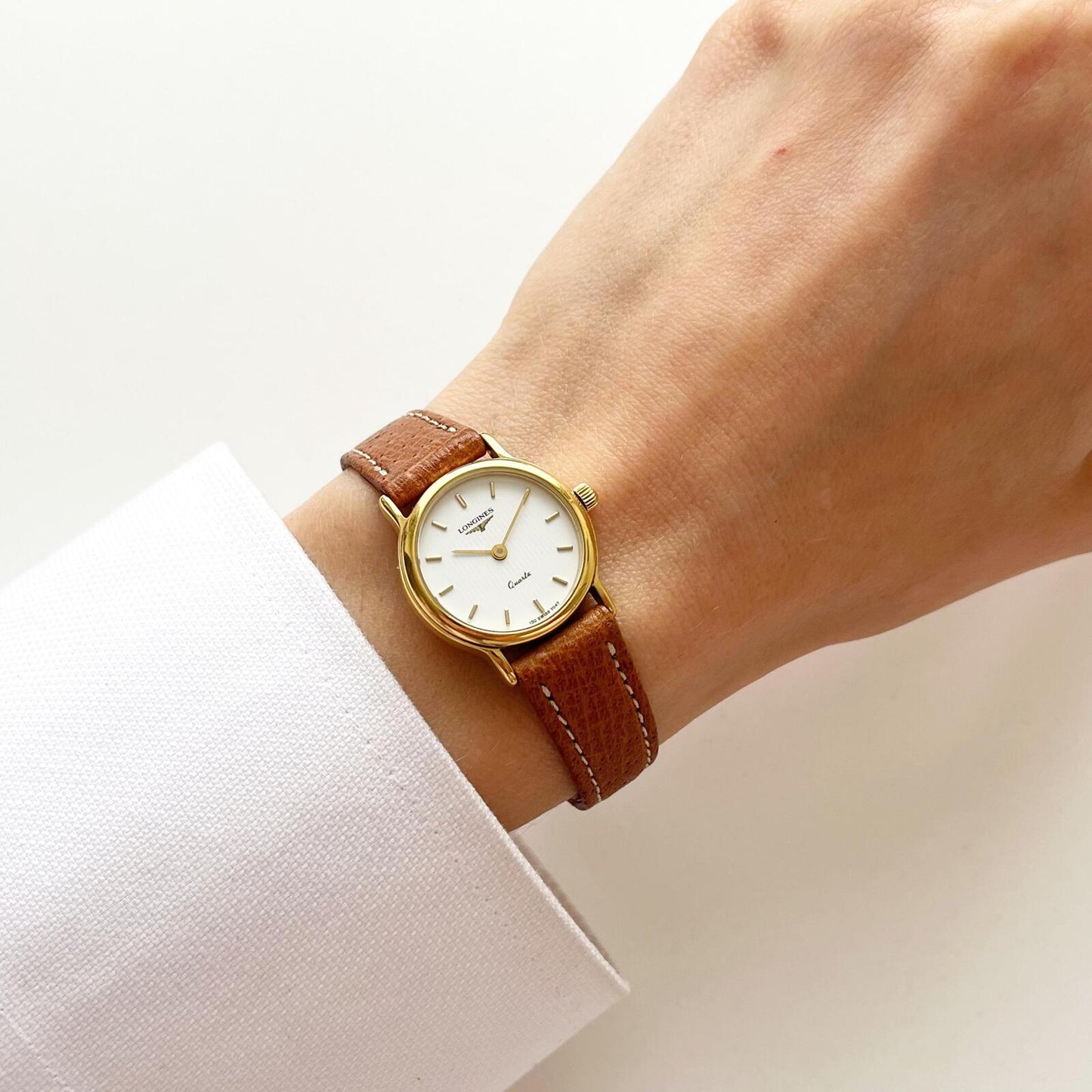 Longines Women’s Gold Vintage Watch, Brown Leather Band, Boxed, Gift for Her