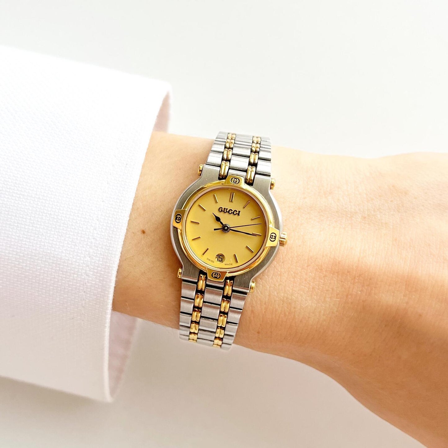 Vintage Gucci Women’s Watch, Boxed TwoTone Gucci, Gift For Her - 14.5cm