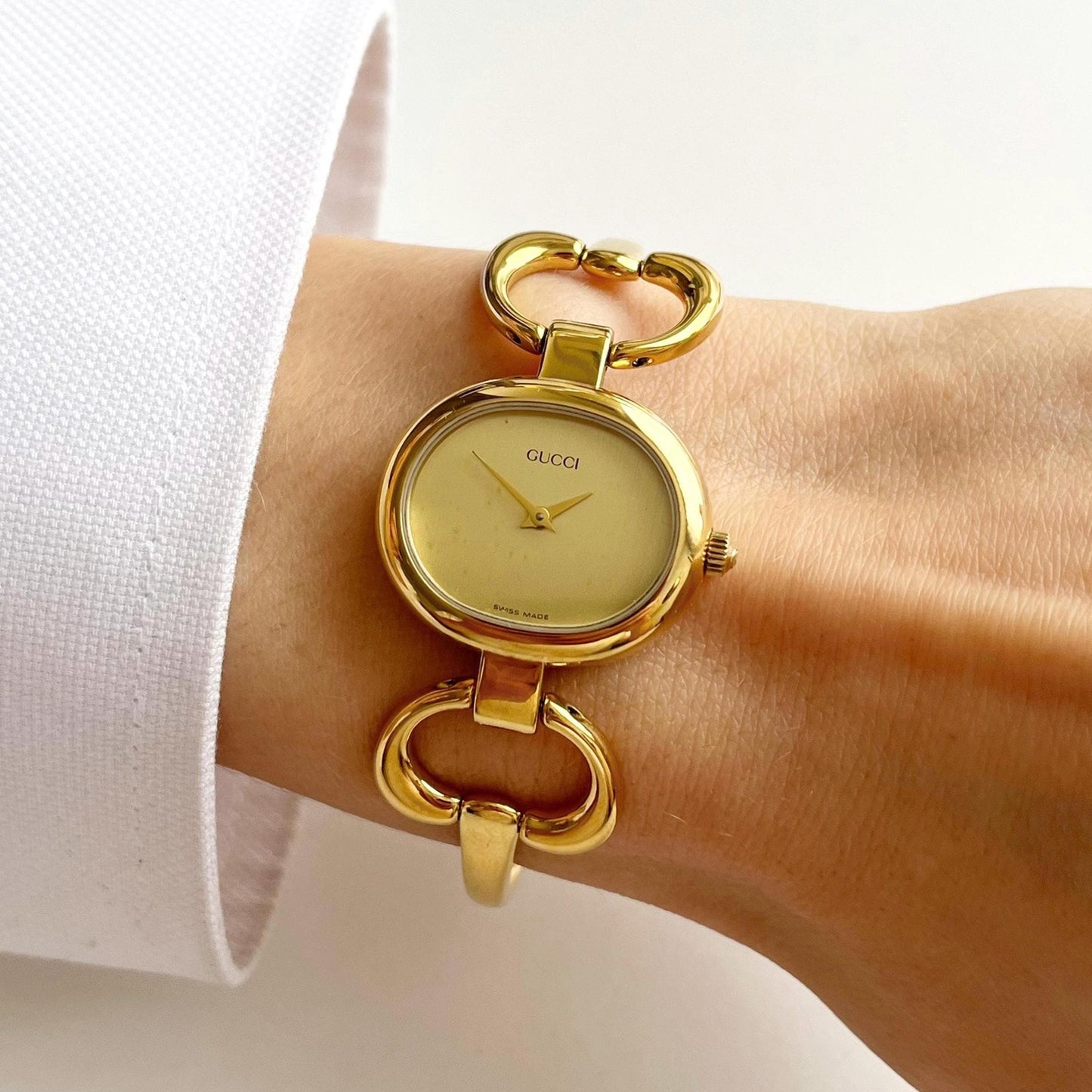 Gucci Watch, Gold Vintage Womens Bangle Boxed Watxh, Gift For Her, 16cm