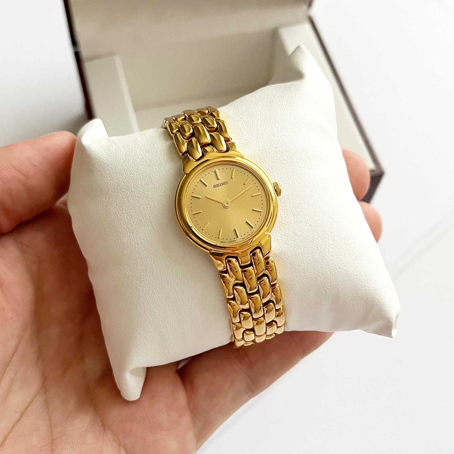 Seiko Vintage Gold Womens Watch, Boxed, Gift for Her, 17cm
