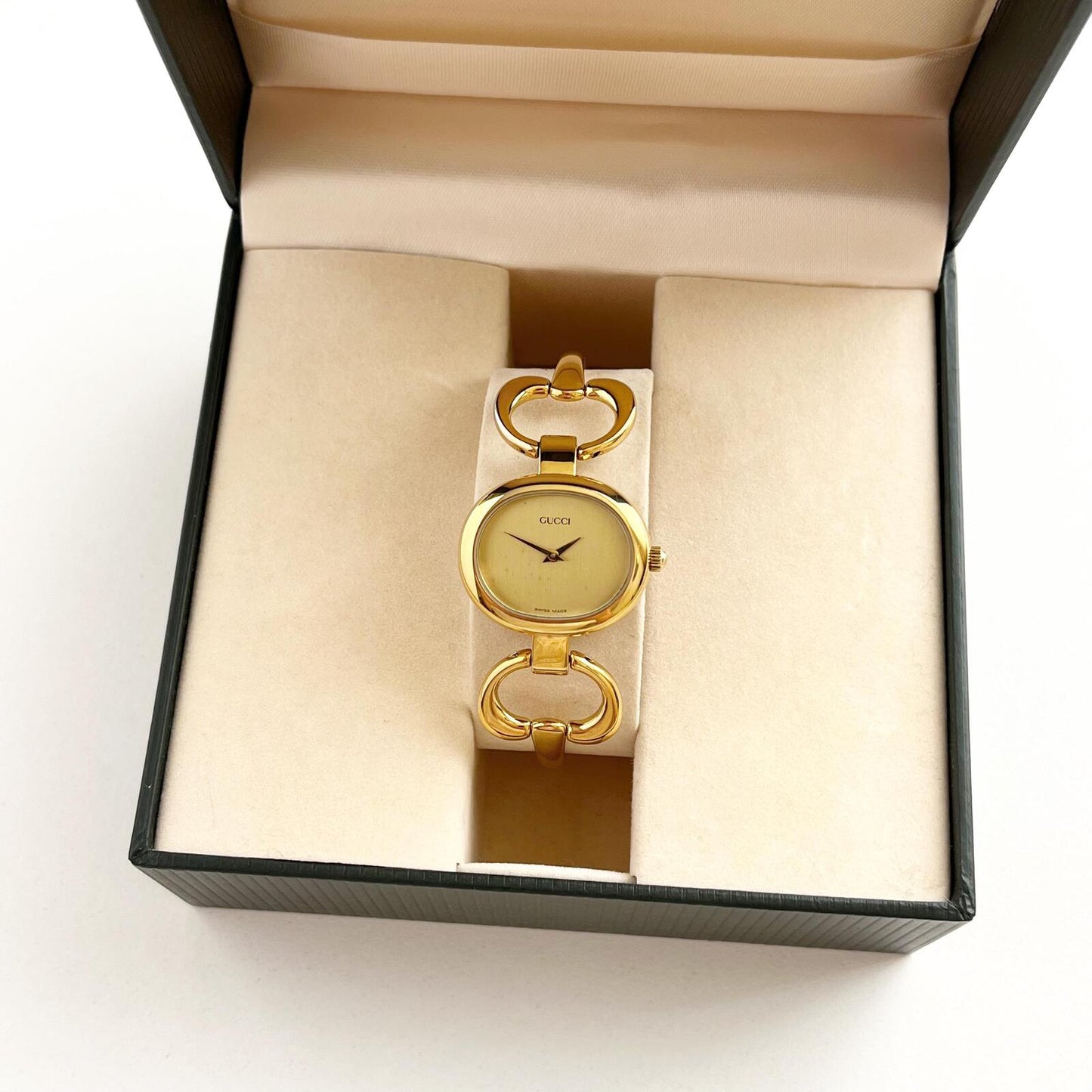 Gucci Watch, Gold Vintage Womens Bangle Boxed Watxh, Gift For Her, 16cm