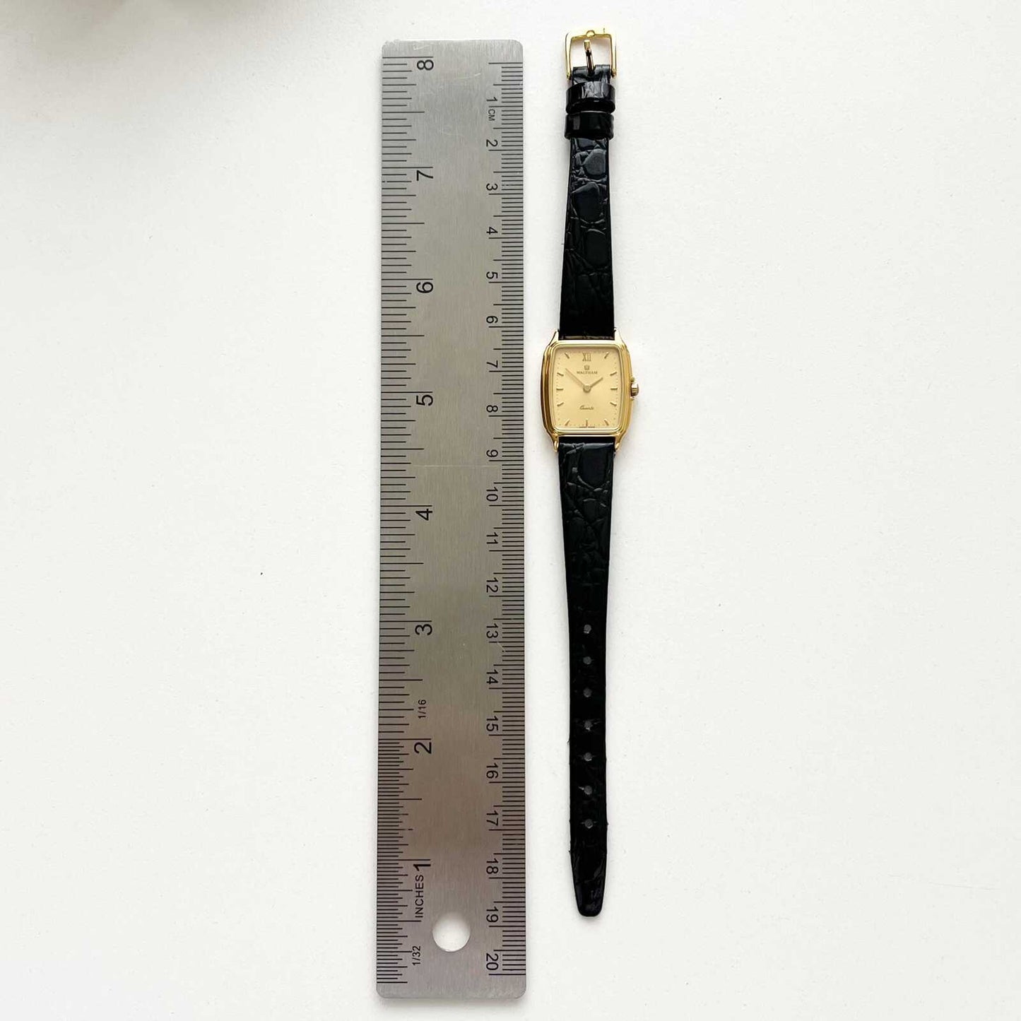 Waltham Gold Vintage Watch Watch, Leather Band, Boxed, Gift For Her