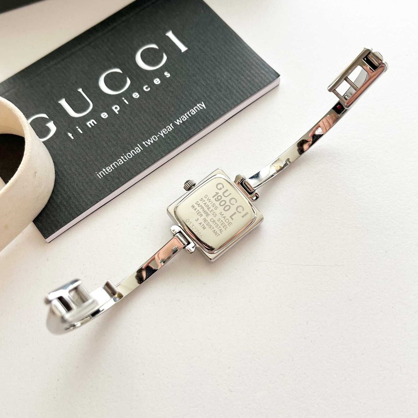 Gucci Black Dial Square Women's Watch, Full Set- 16.5cm - 17cm