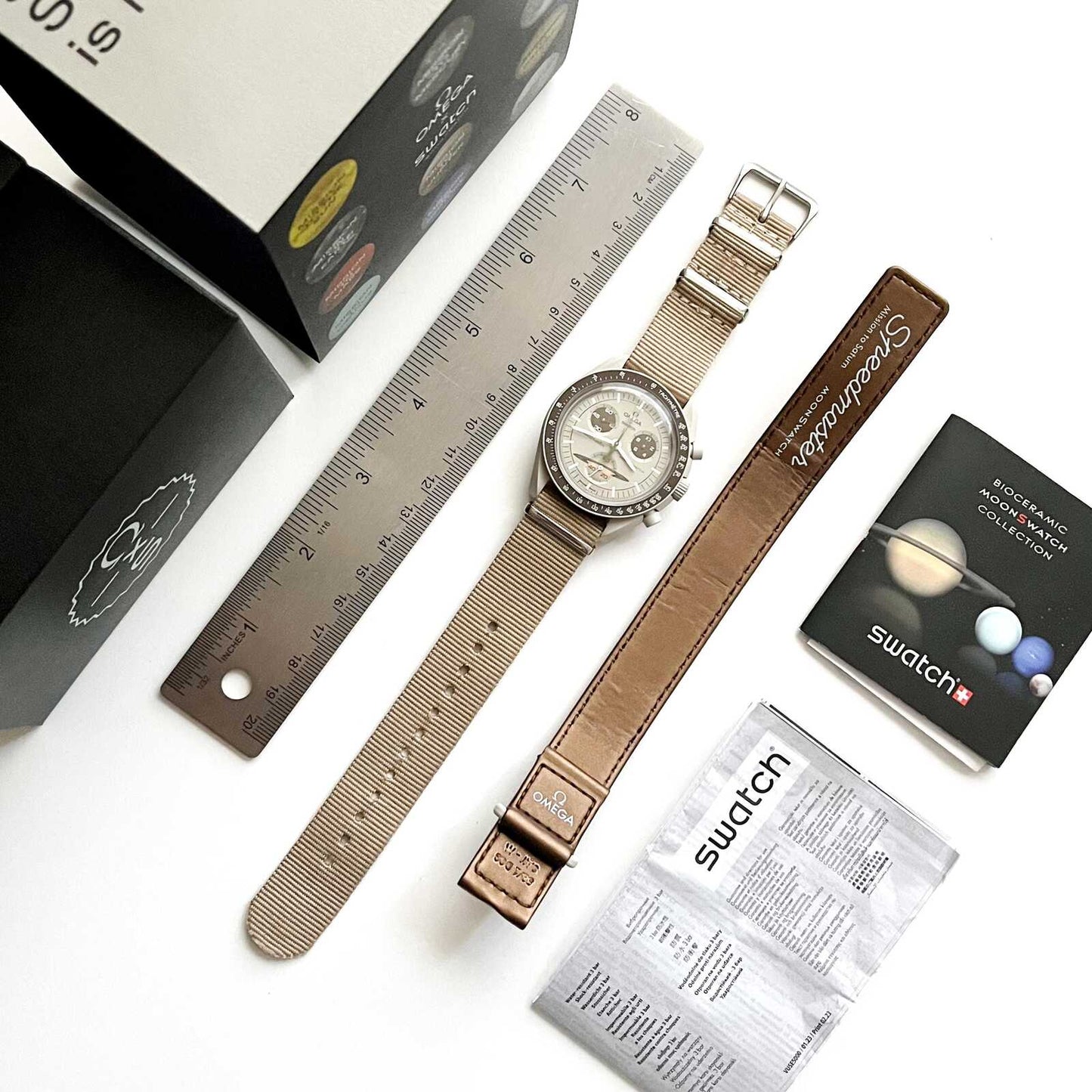 Omega x Swatch, Mission To Saturn, Full Set, 2 Bands, Mens Watch, Gift for Him