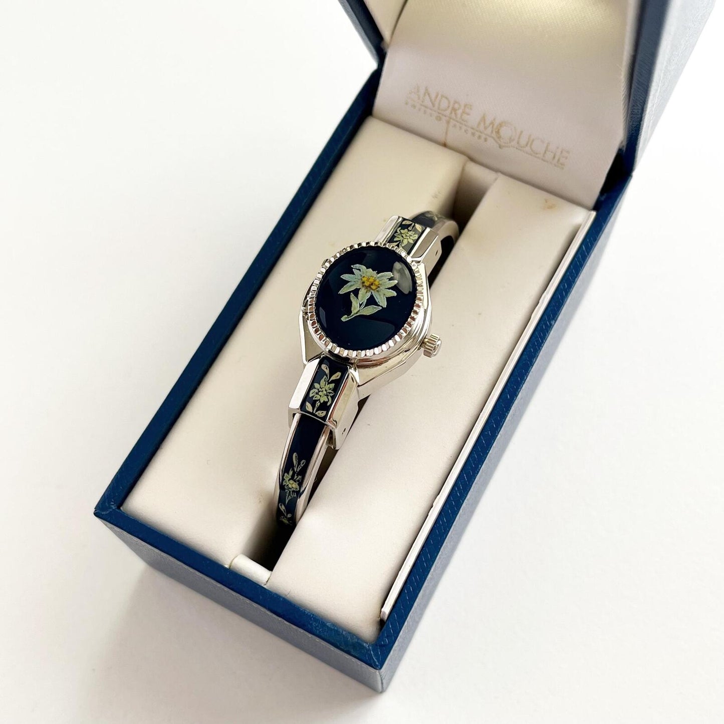 Andre Mouche Vintage Silver Watch, Boxed, Goft for Her