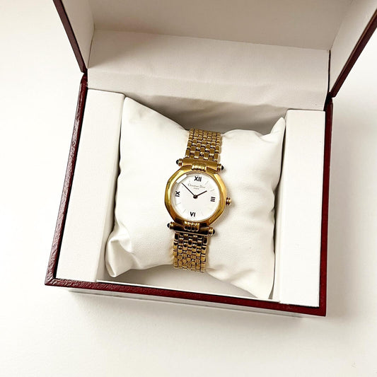 Christian Dior Gold Vintage Women’s Watch, Gift for Her, Boxed, 16cm