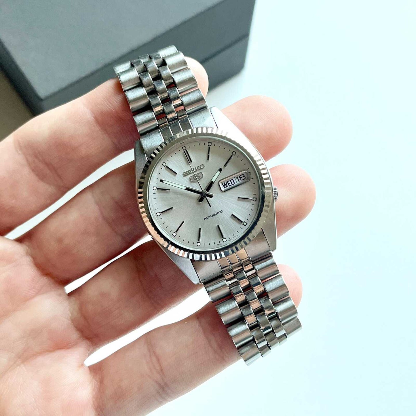 SEIKO Vintage Man’s Stainless Steel Watch, Automatic Mechanical, Boxed - 18cm