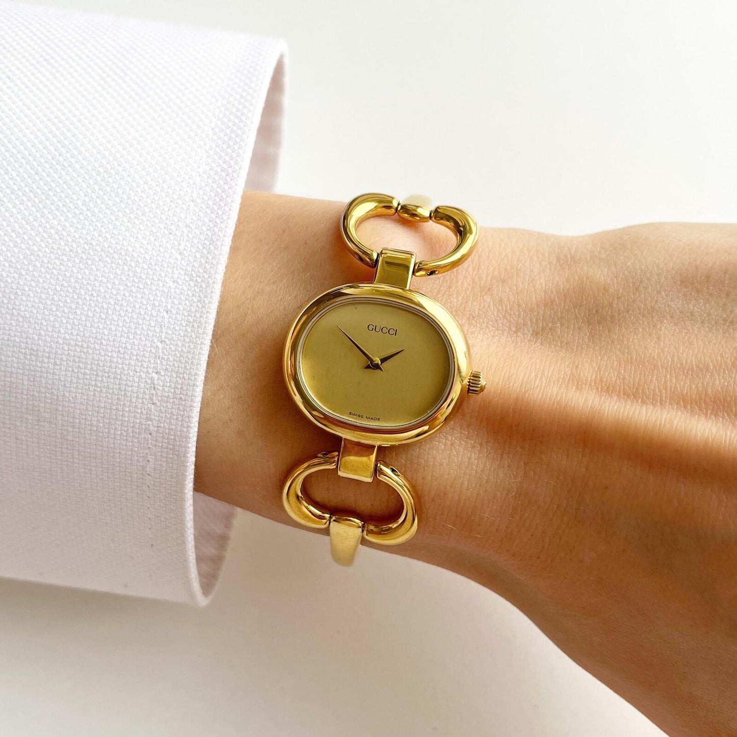 Gucci Watch, Gold Vintage Womens Bangle Boxed Watxh, Gift For Her, 16cm