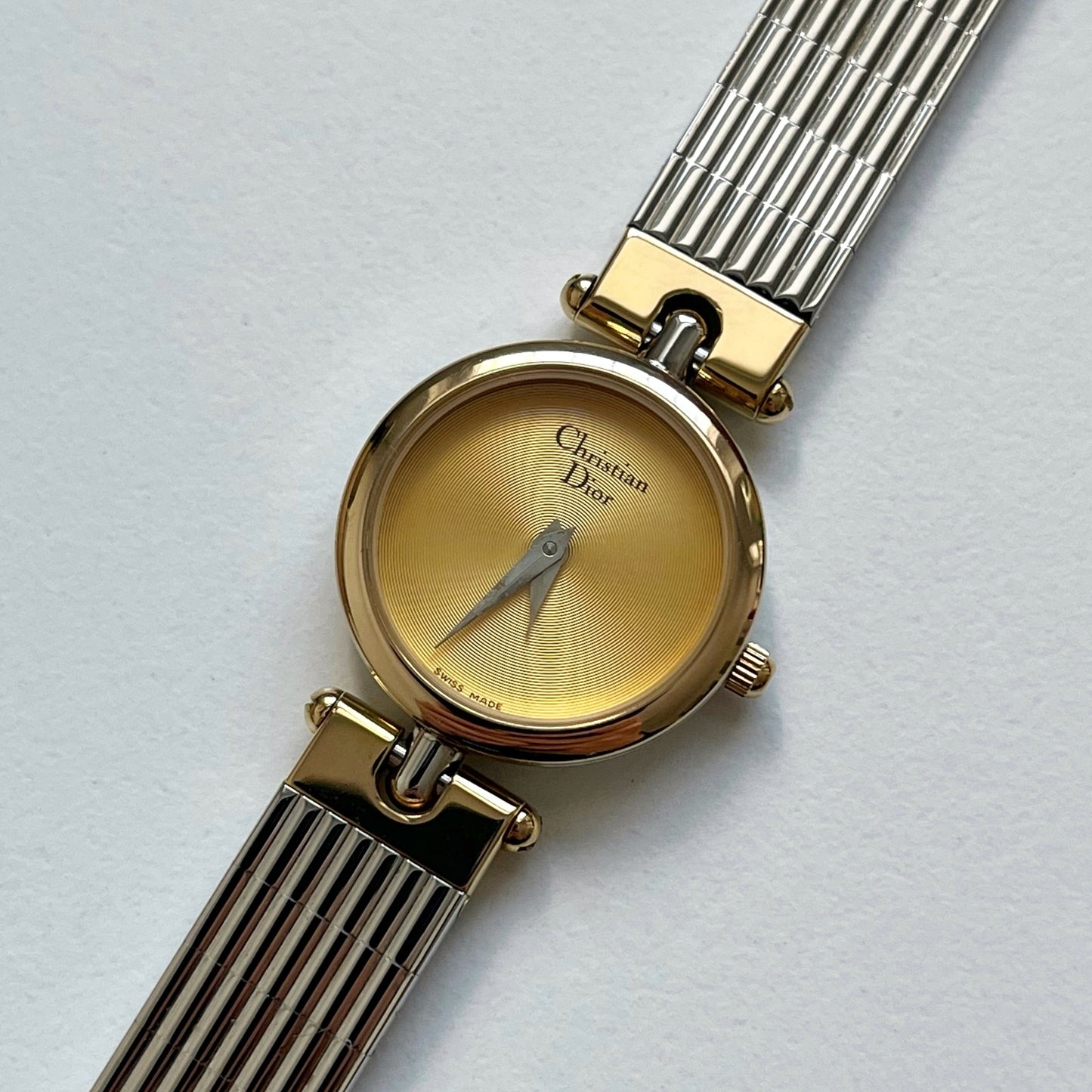 90s Christian Dior Gold Dial Two-Tone Watch