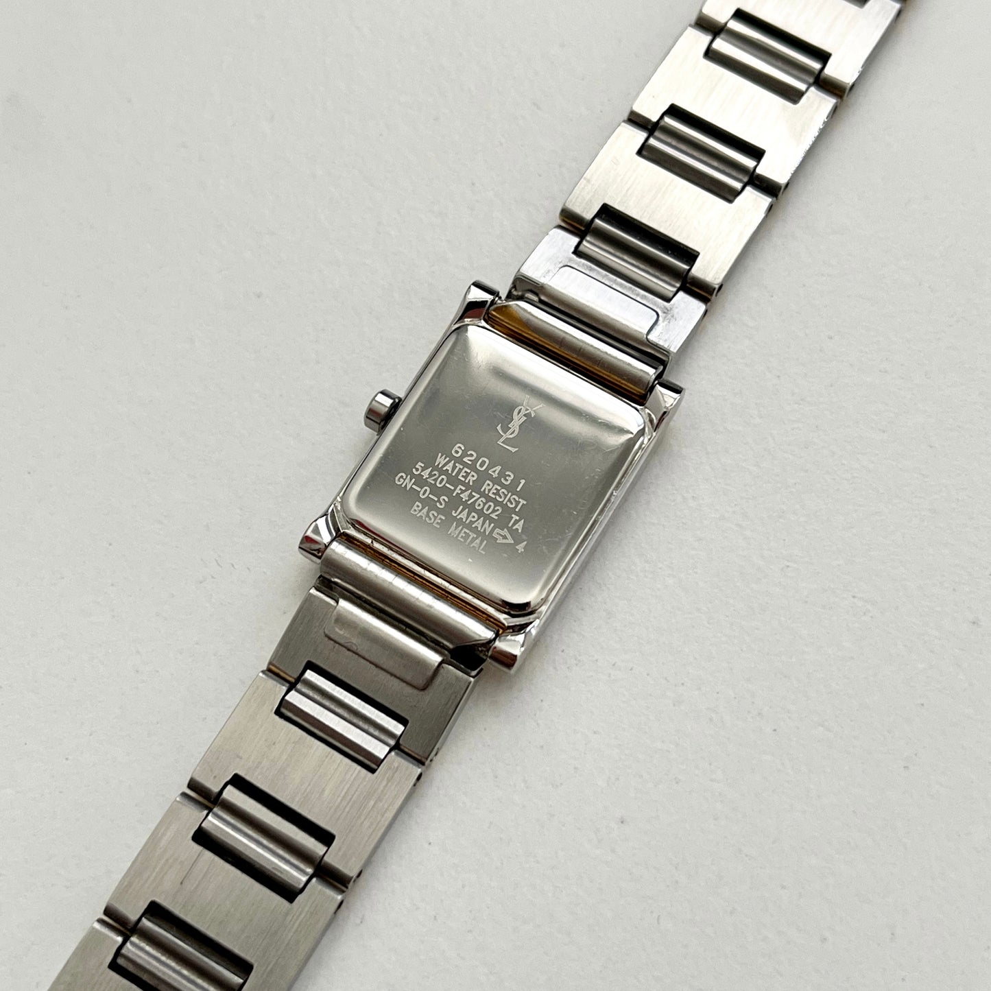 Yves Saint Laurent Tank Two-Tone White Dial Square Watch