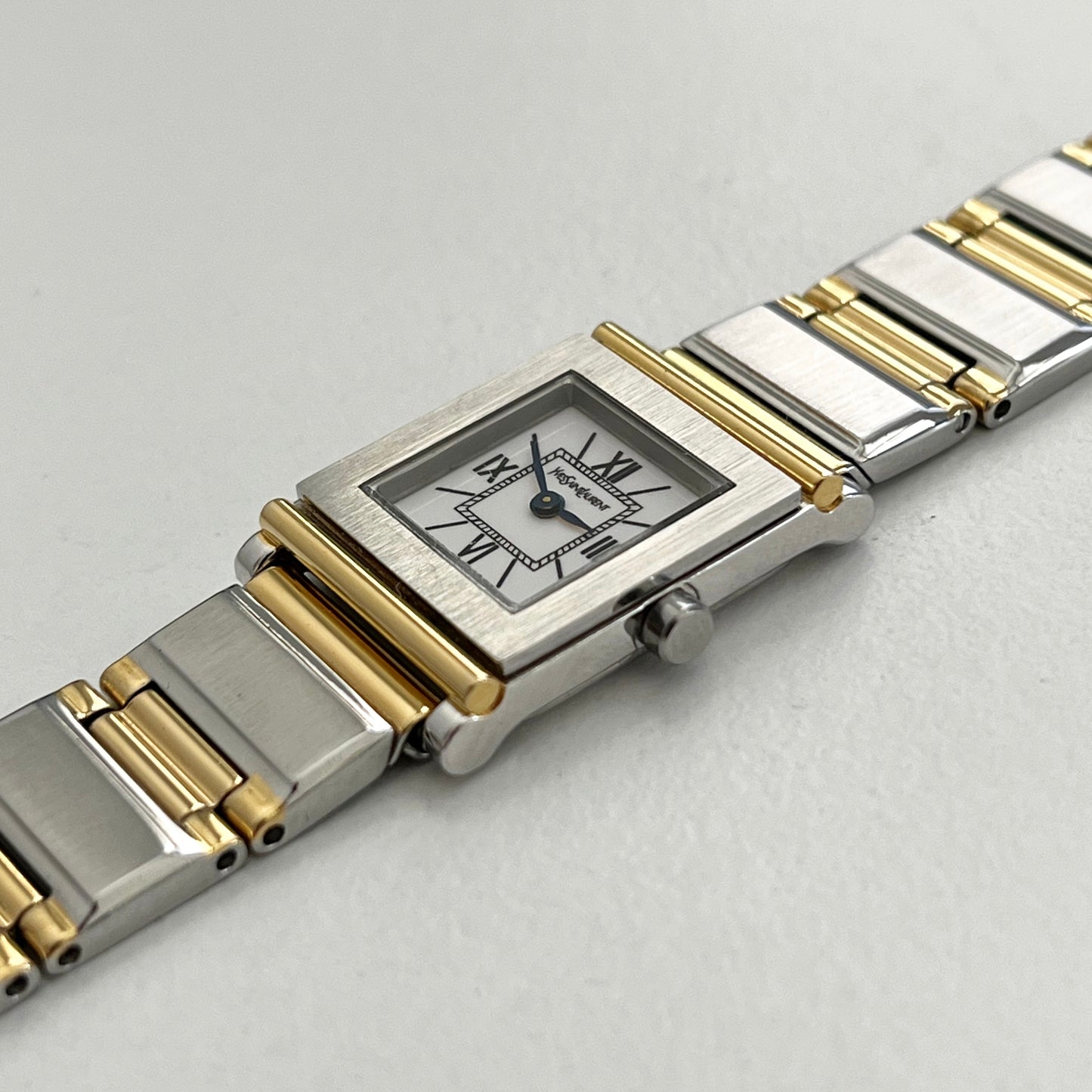 Yves Saint Laurent Tank Two-Tone White Dial Square Watch