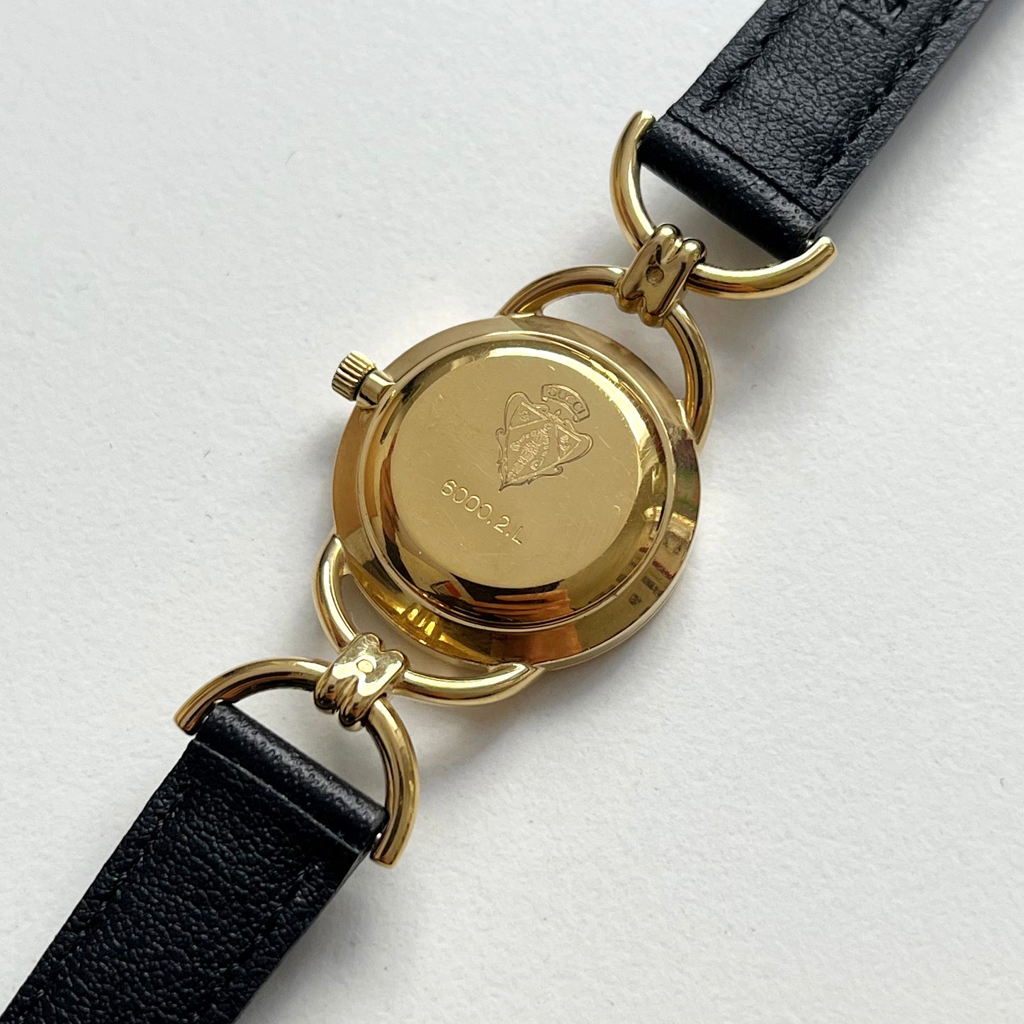 1990s Gucci Gold-Plated Leather Watch