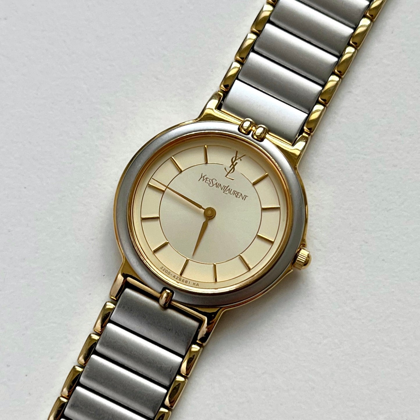 1990s Yves Saint Laurent Two-Tone Round Watch