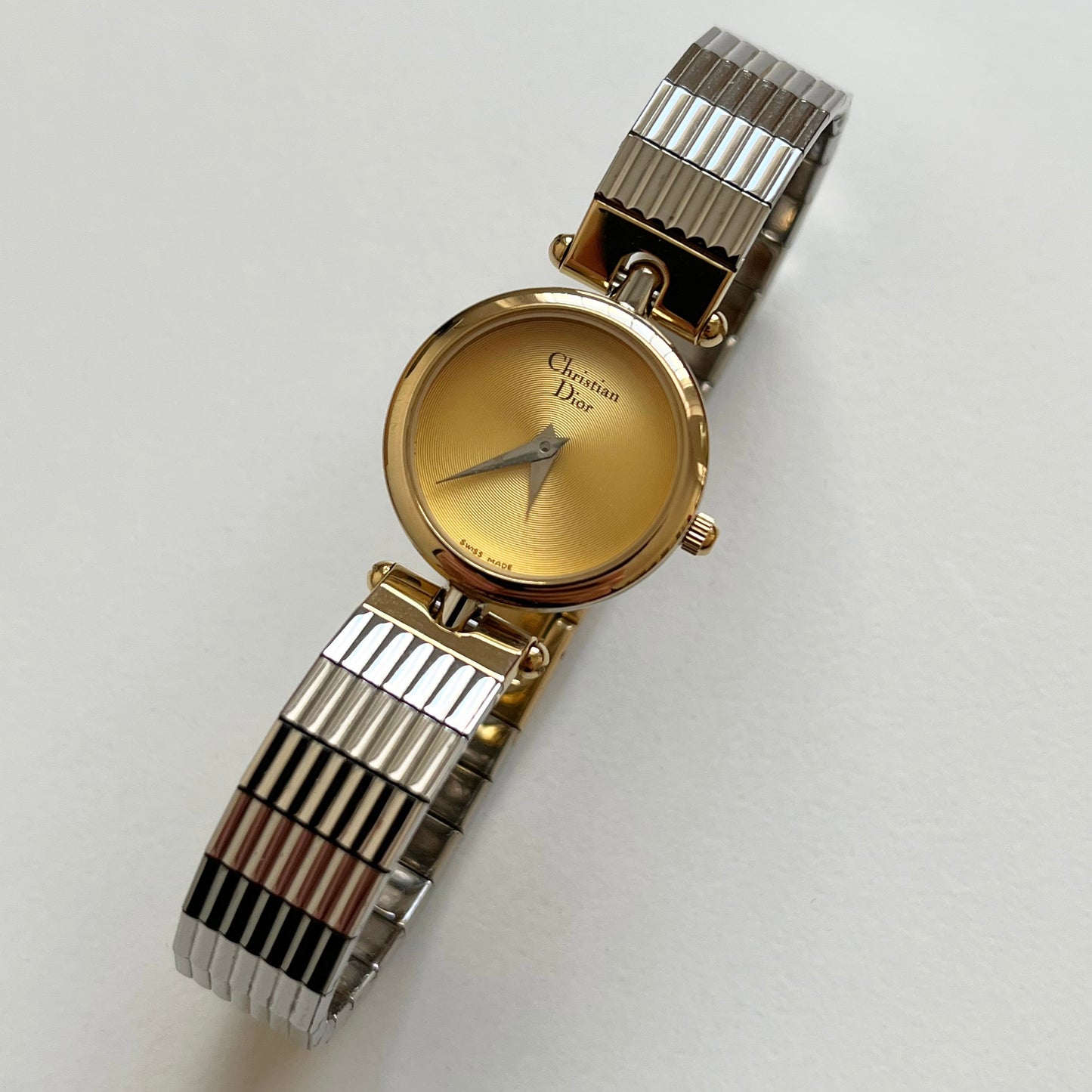 90s Christian Dior Gold Dial Two-Tone Watch