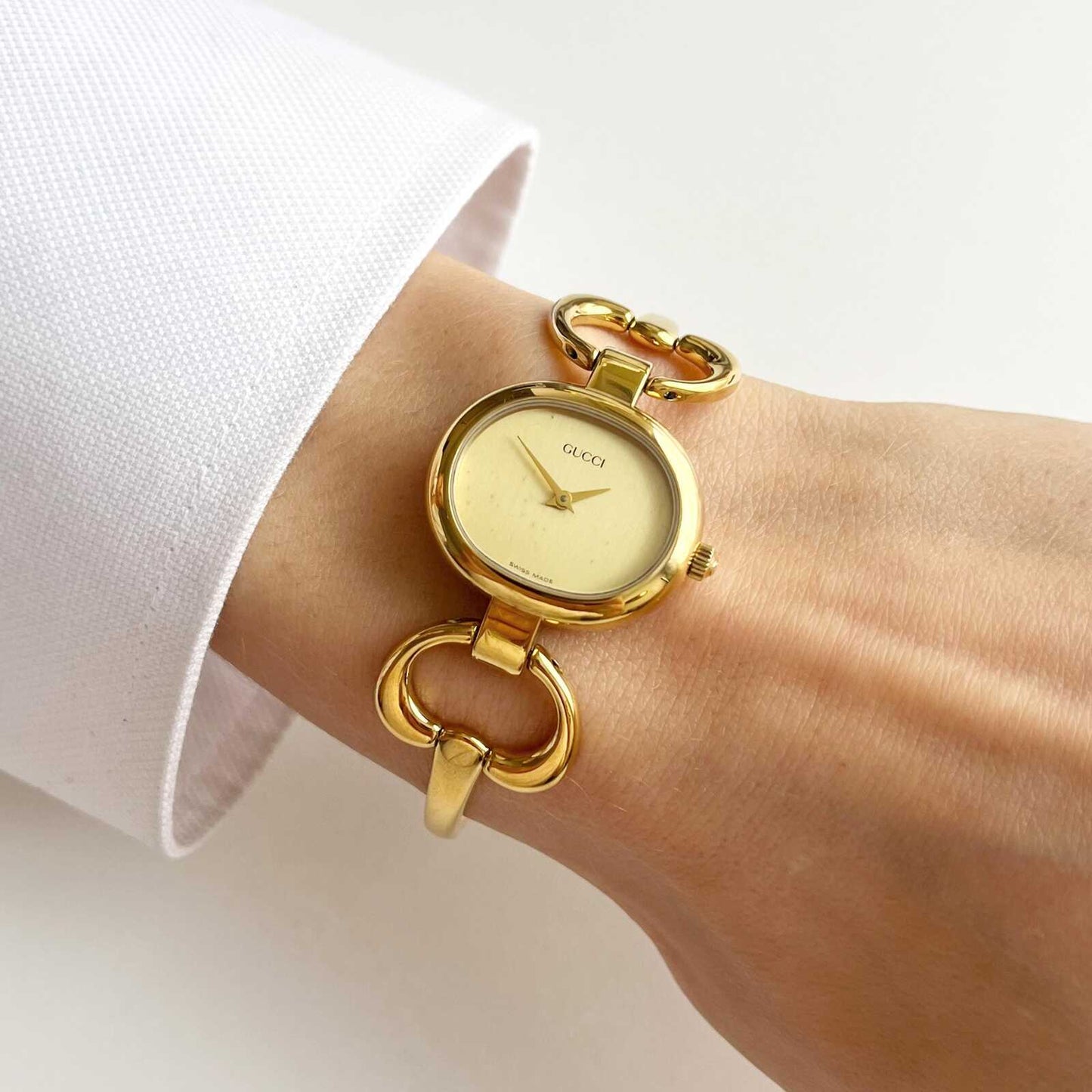Gucci Watch, Gold Vintage Womens Bangle Boxed Watxh, Gift For Her, 16cm
