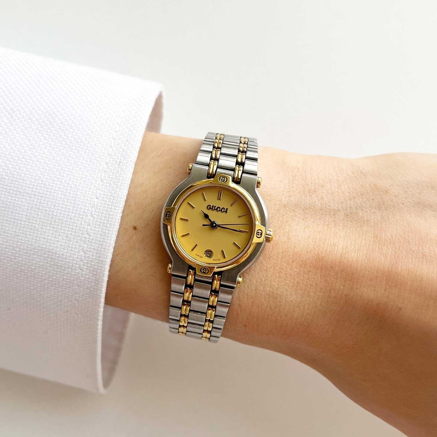 Vintage Gucci Women’s Watch, Boxed TwoTone Gucci, Gift For Her - 14.5cm