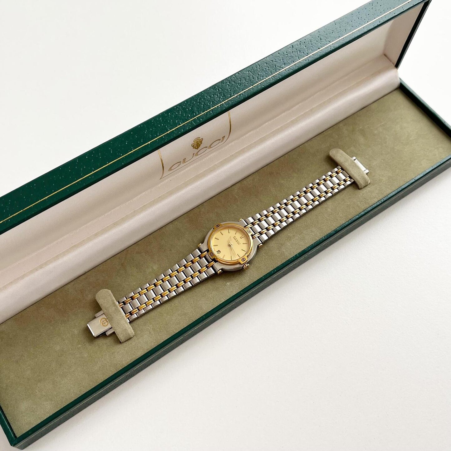Vintage Gucci Women’s Watch, Boxed TwoTone Gucci, Gift For Her - 14.5cm