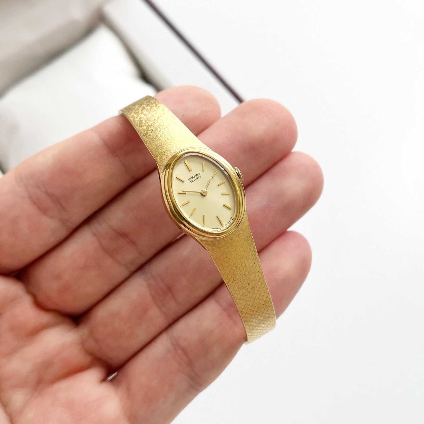 Seiko Vintage Gold Womens Watch, Boxed, Gift for Her, 16.5cm
