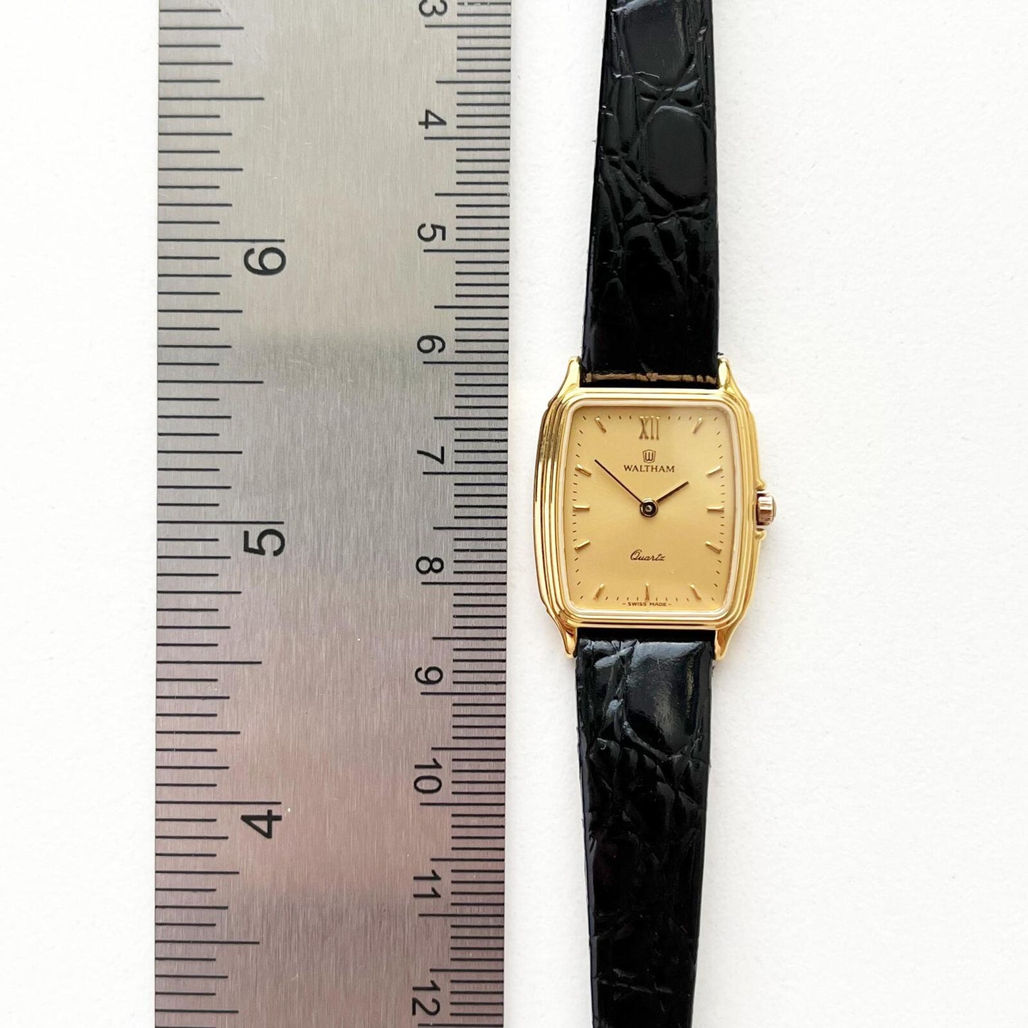 Waltham Gold Vintage Watch Watch, Leather Band, Boxed, Gift For Her