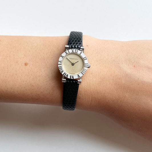 Rare Tiffany Atlas ladies watch - leather strep, box, full set, gift for her