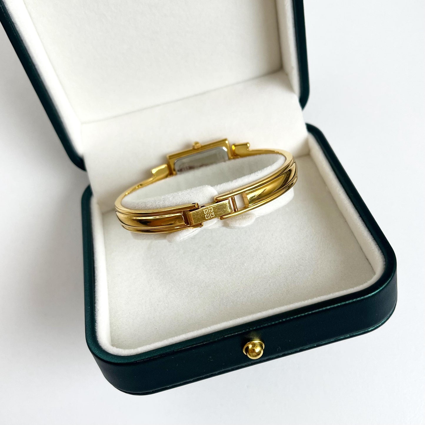 Givenchy Vintage Watch - Black Dial Golden Bangle Womens Watch - Gift Box - 16cm