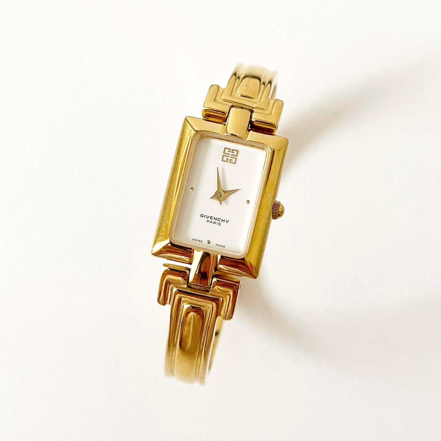 Givenchy Vintage Watch - White Dial Golden Bangle Womens Watch - Gift Box - 16cm
