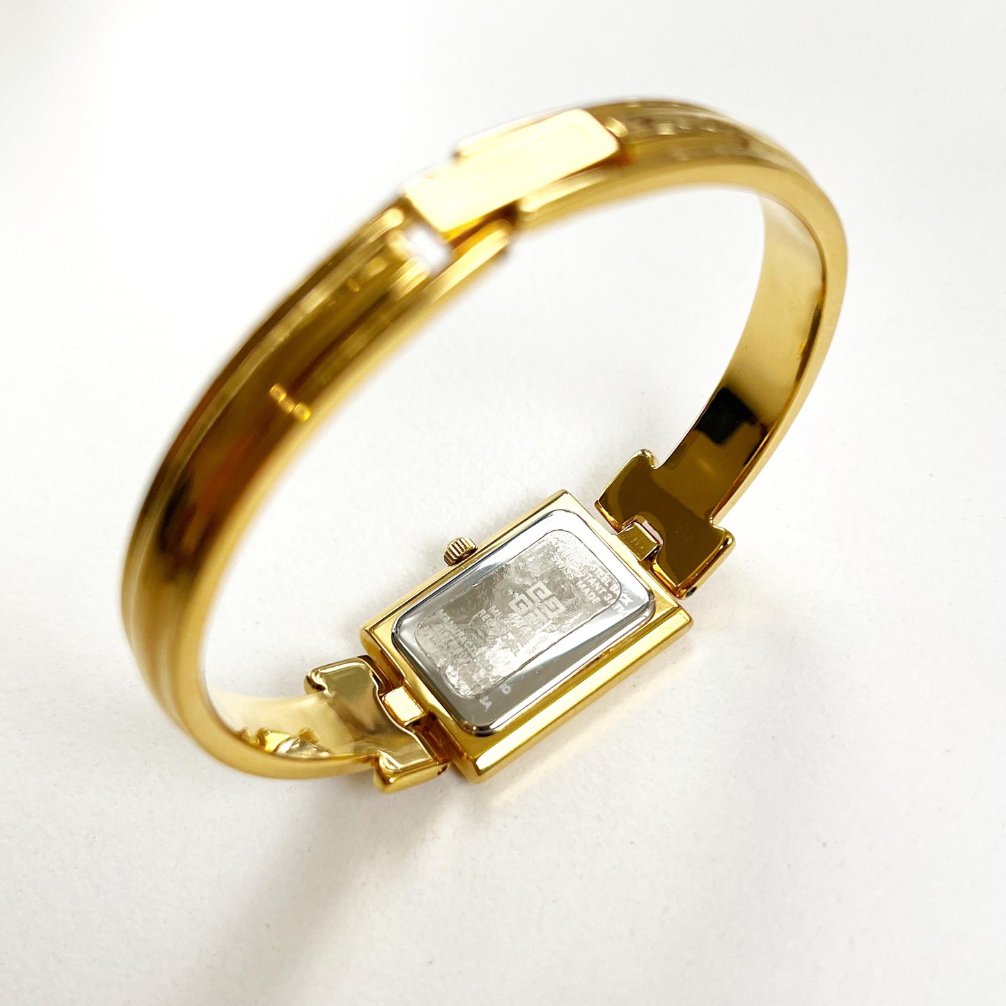 Givenchy Vintage Watch - Black Dial Golden Bangle Womens Watch - Gift Box - 16cm