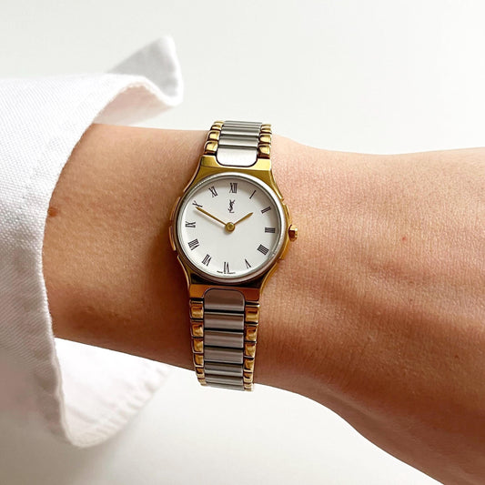 MINT - Yves Saint Laurent Women’s Vintage TwoTone YSL Watch Gift for Her - 17cm