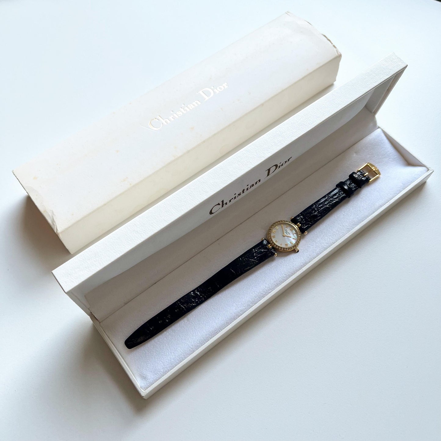 Christian Dior Vintage Women’s Watch, Seashell Dial, Boxed, Gift for Her - 14-18cm