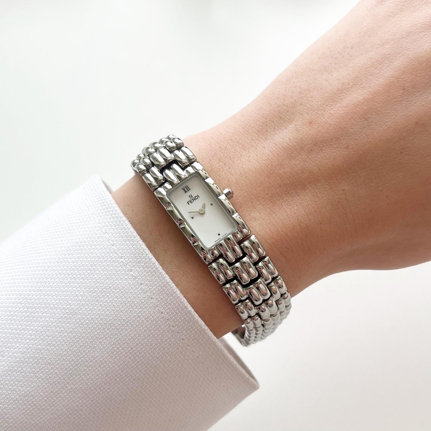 Vintage Fendi Silver Women’s Watch, Boxed Gift for Her, 18.5cm
