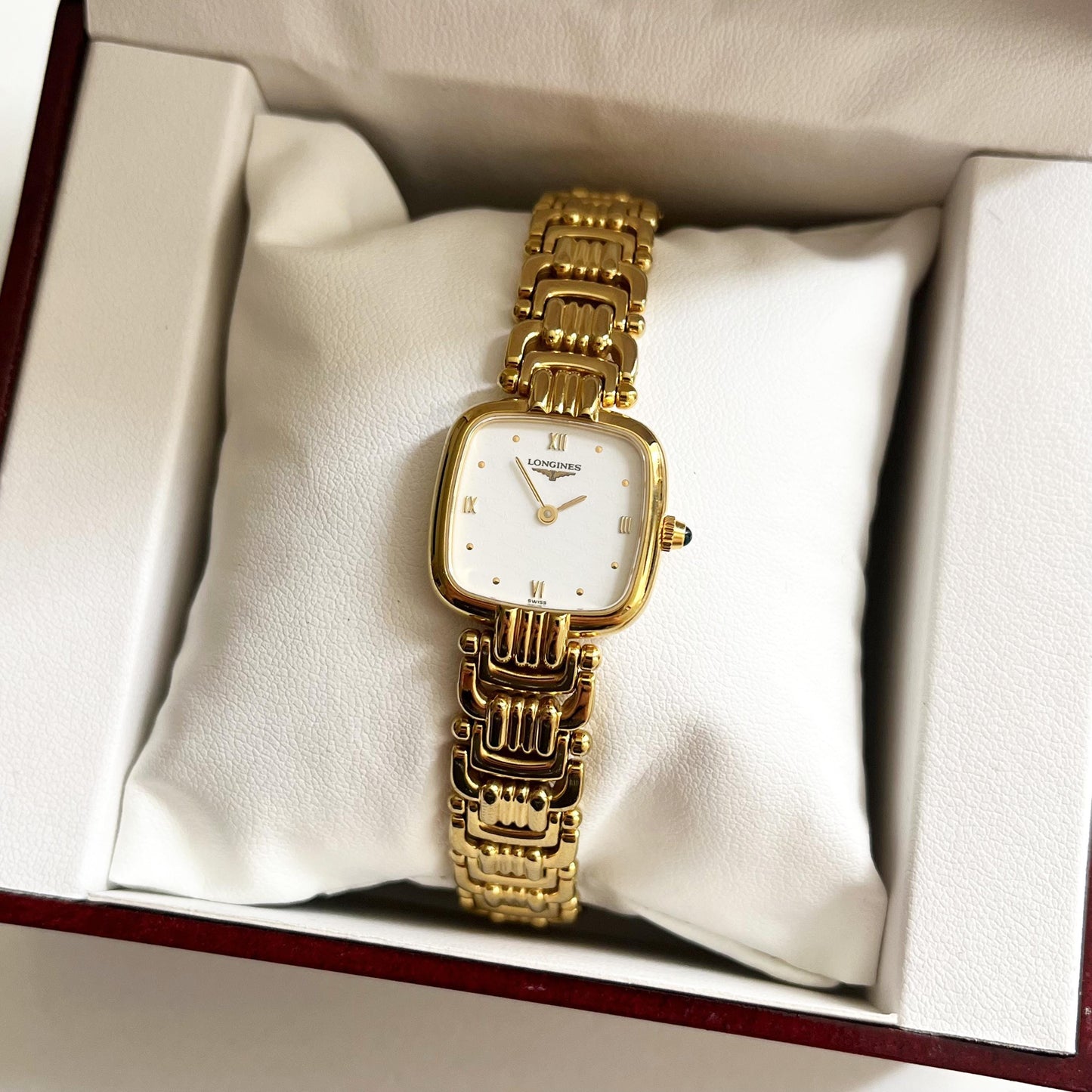Longines Vintage Womens Gold Watch, Gift Box, 15.5 cm