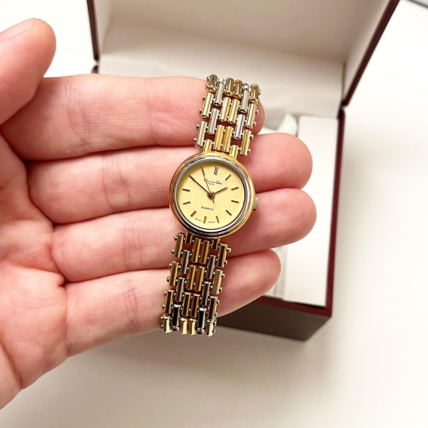 Christian Dior TwoTone Vintage Women’s Authentic Watch Boxed, Gift for Her