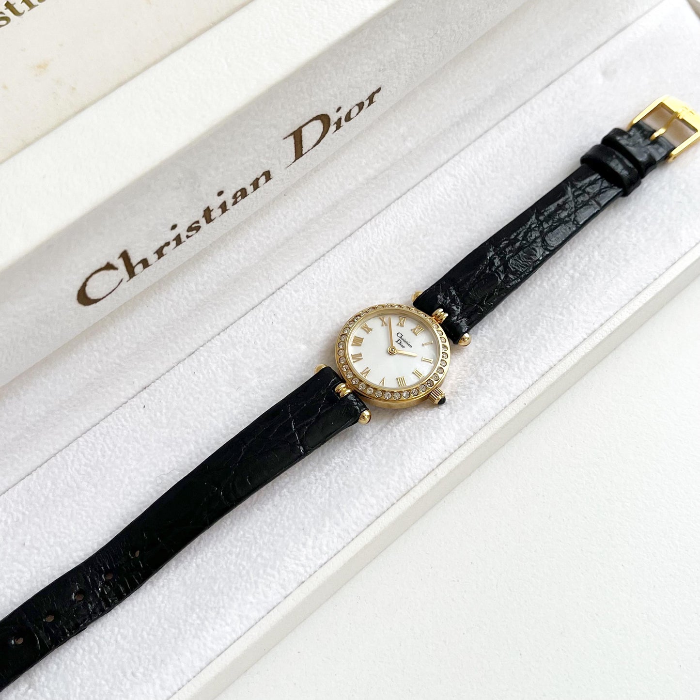 Christian Dior Vintage Women’s Watch, Seashell Dial, Boxed, Gift for Her - 14-18cm