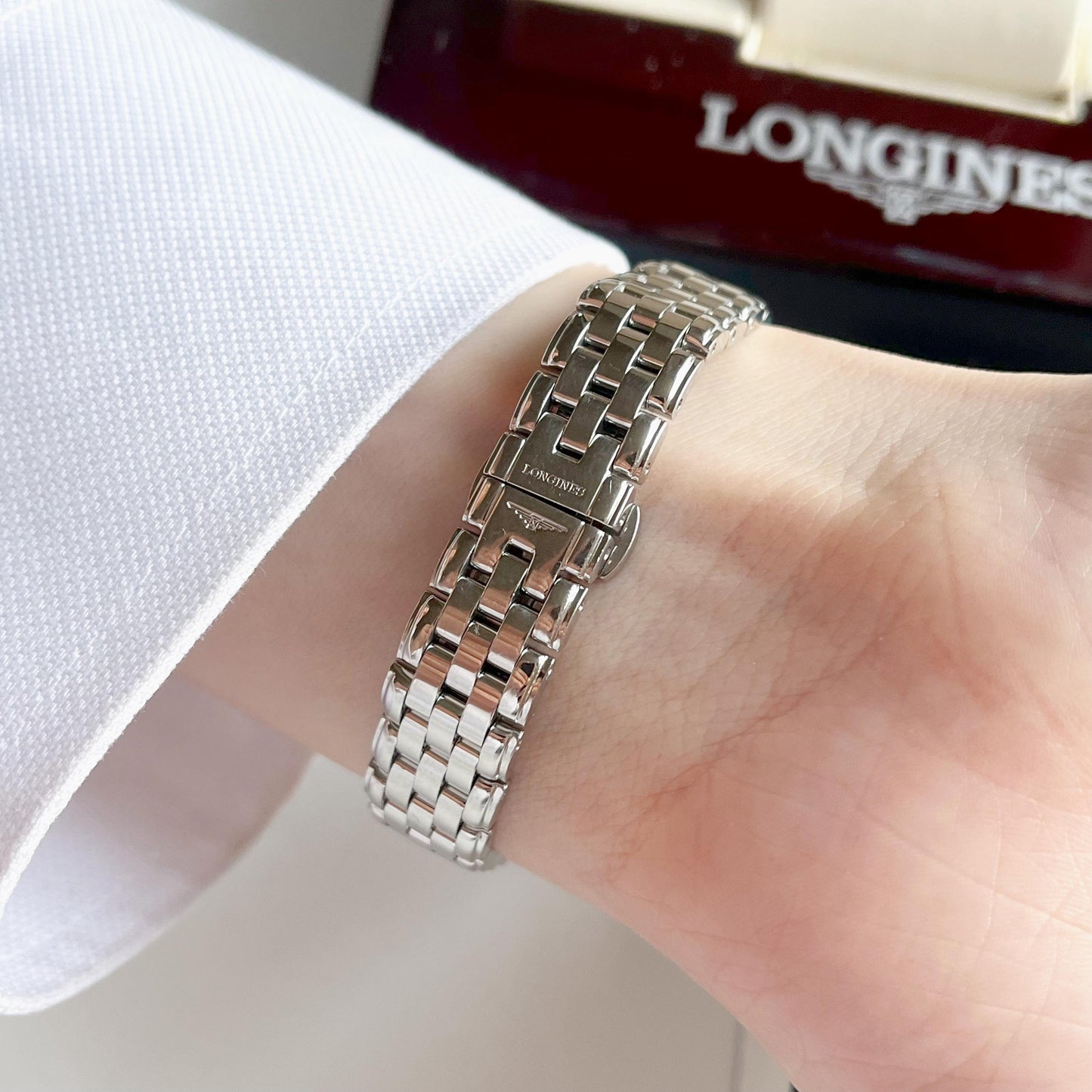 Longines Vintage Women’s Silver Watch, Date Watch, Boxed, Gift For Her - 18.5cm