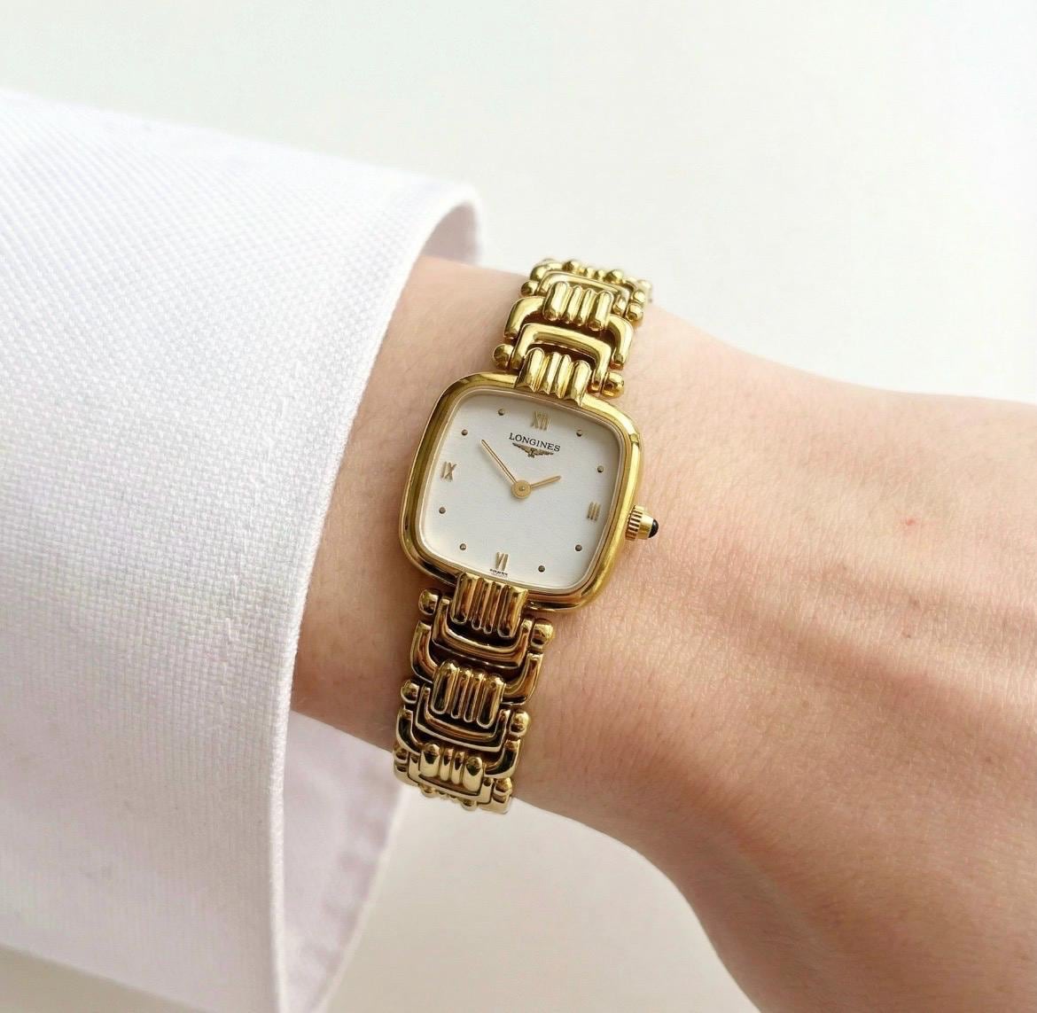 Longines Vintage Womens Gold Watch, Gift Box, 15.5 cm