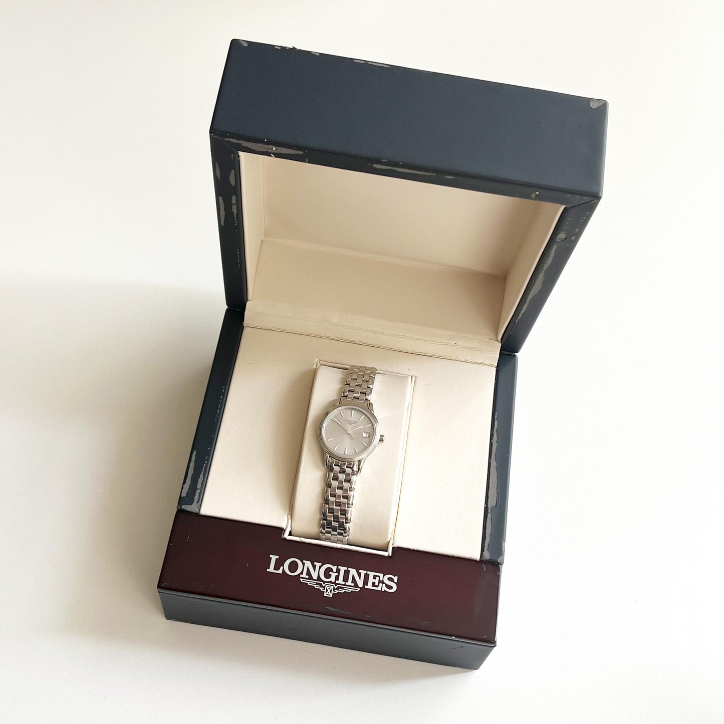 Longines Vintage Women’s Silver Watch, Date Watch, Boxed, Gift For Her - 18.5cm