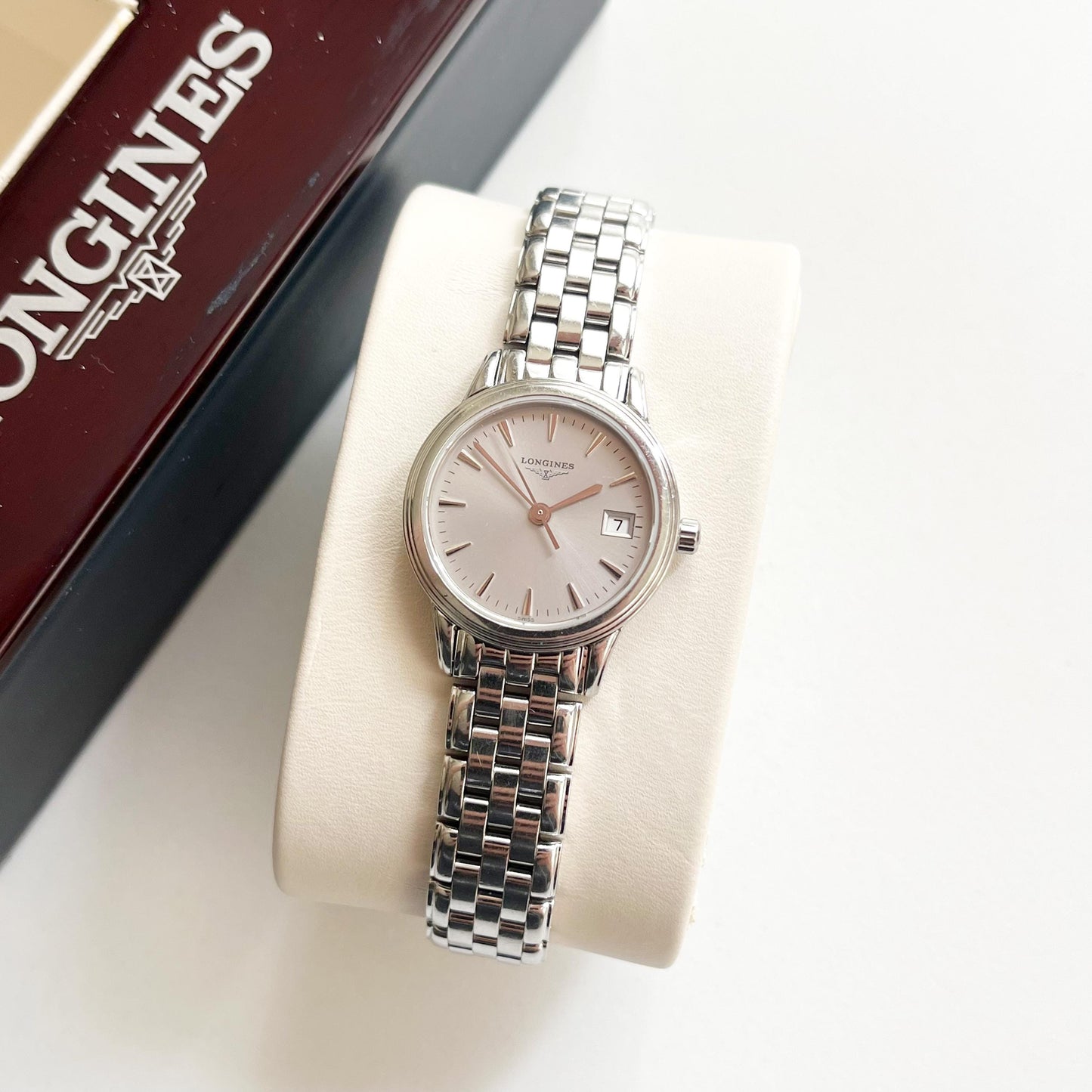 Longines Vintage Women’s Silver Watch, Date Watch, Boxed, Gift For Her - 18.5cm