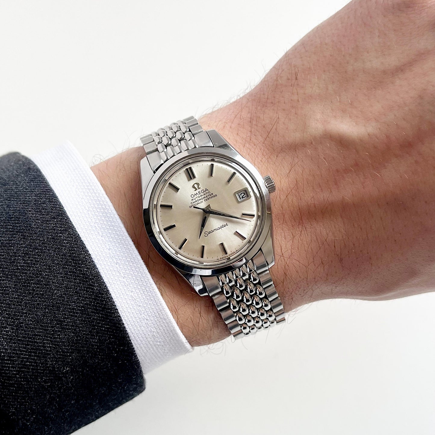 OMEGA SEAMASTER 166.010, Rare Vintage Man’s Stainless Steel Watch, Automatic Mechanical, Gift Box - 18cm