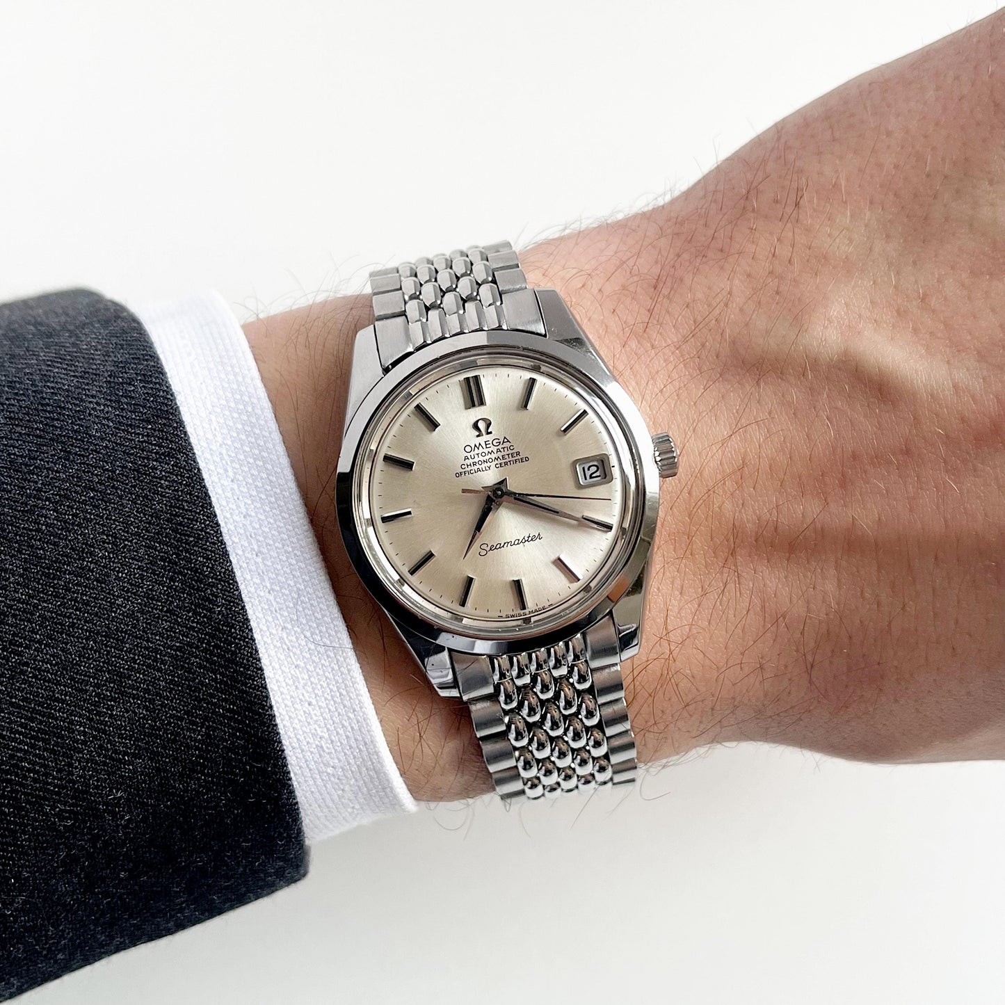 OMEGA SEAMASTER 166.010, Rare Vintage Man’s Stainless Steel Watch, Automatic Mechanical, Gift Box - 18cm