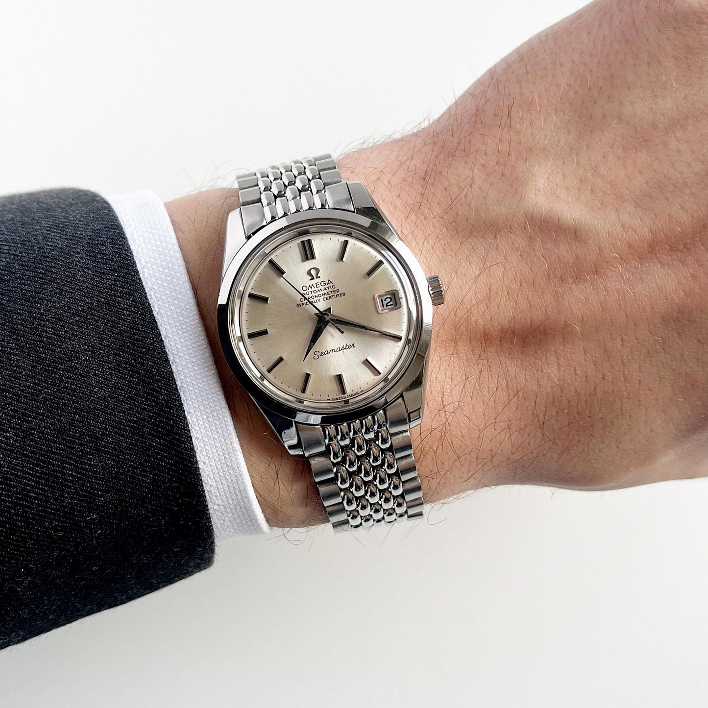 OMEGA SEAMASTER 166.010, Rare Vintage Man’s Stainless Steel Watch, Automatic Mechanical, Gift Box - 18cm