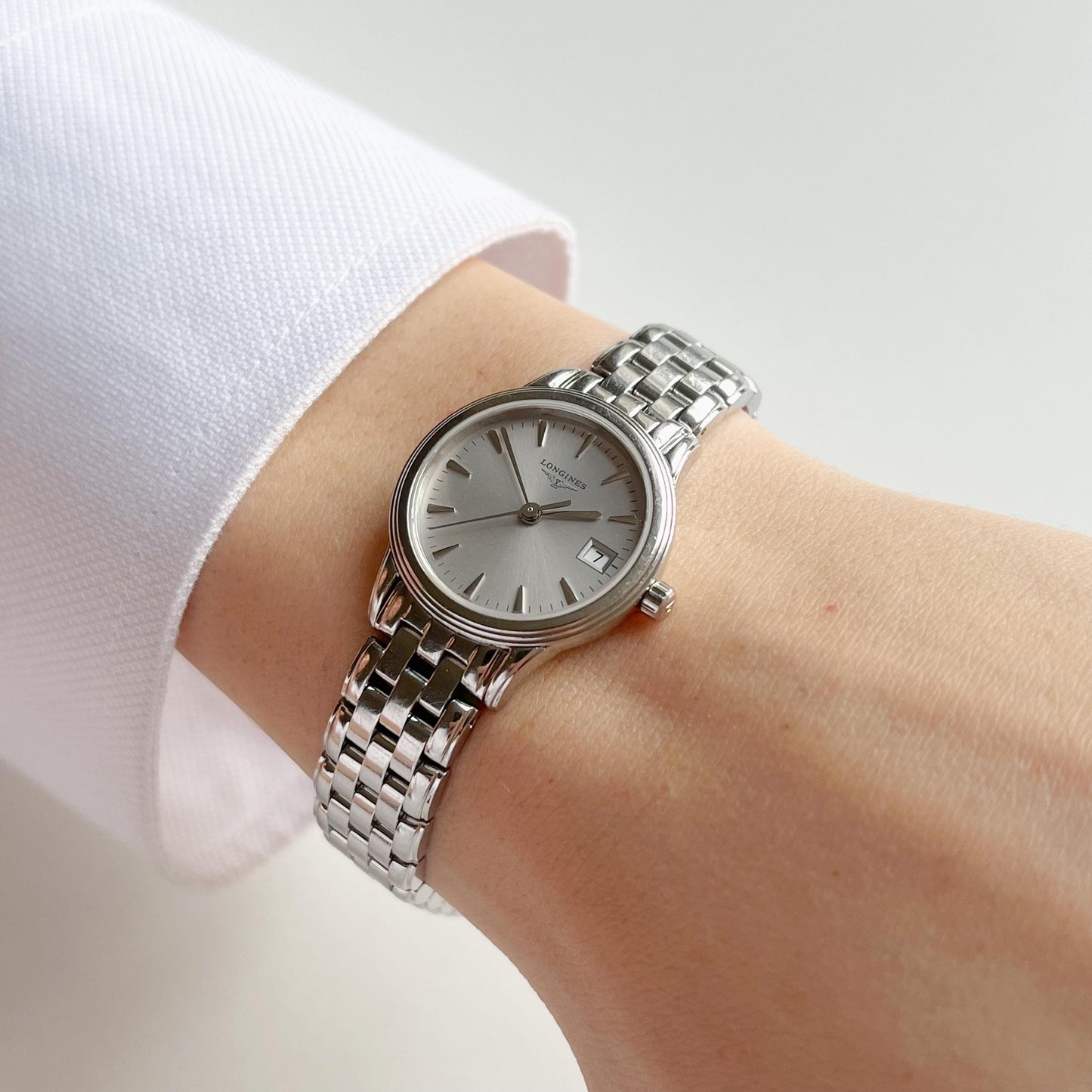 Longines Vintage Women’s Silver Watch, Date Watch, Boxed, Gift For Her - 18.5cm